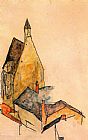 Egon Schiele Famous Paintings - Hospital church_ Molding